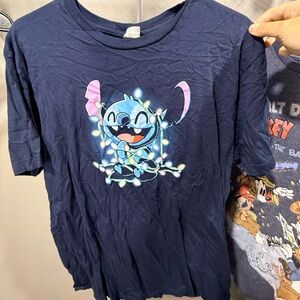 Navy Blue Stich Tee with Lights Disney